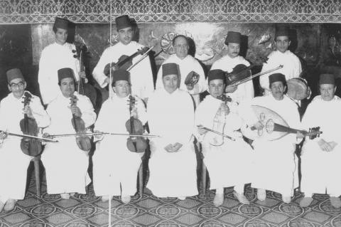 orchestre de Tétouan en 1990 avec Temsamani et Chekkara