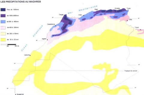 Précipitations au Maghreb